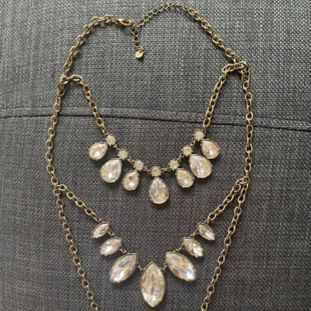 Three Layer Gold Statement Necklace....Beautiful!! - image 3